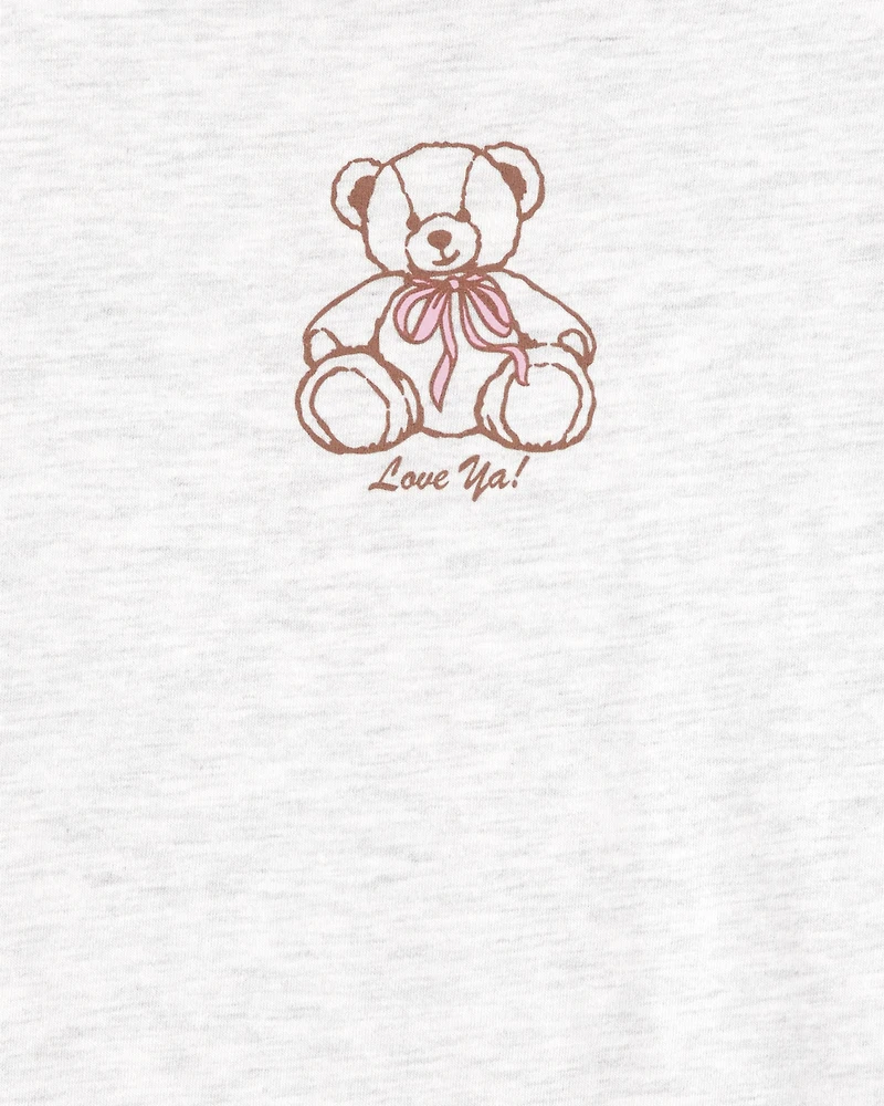 Kid Teddy Bear Short-Sleeve Graphic Tee - Grey