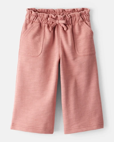 Baby Girl 100% Cotton Wide-Leg Pants - Pink