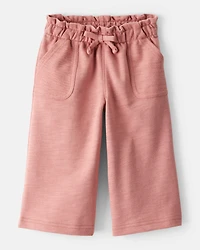 Baby Girl 100% Cotton Wide-Leg Pants - Pink
