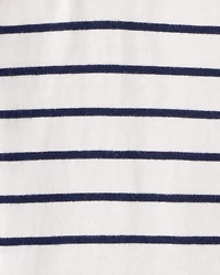 Baby Boy 2-Piece Striped Hooded Long-Sleeve Bodysuit Pant Set - White/Navy