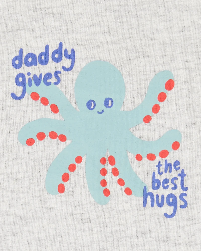 Baby Boy Octopus Daddy Sleeveless Bodysuit - Grey