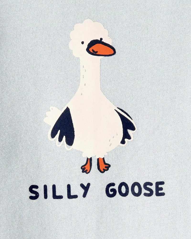 Baby Silly Goose Cotton Long-Sleeve Graphic Bodysuit - Blue