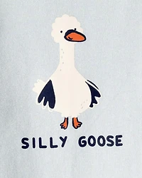 Baby Silly Goose Cotton Long-Sleeve Graphic Bodysuit - Blue