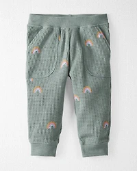 Baby Organic Cotton Waffle Knit Set in Magical Rainbow Print