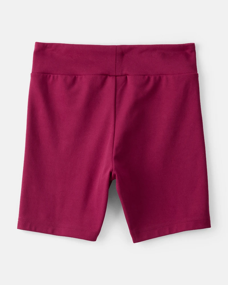 Girls 2-Piece Fashion Top & Bike Shorts Set - Burgundy