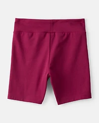 Girls 2-Piece Fashion Top & Bike Shorts Set - Burgundy