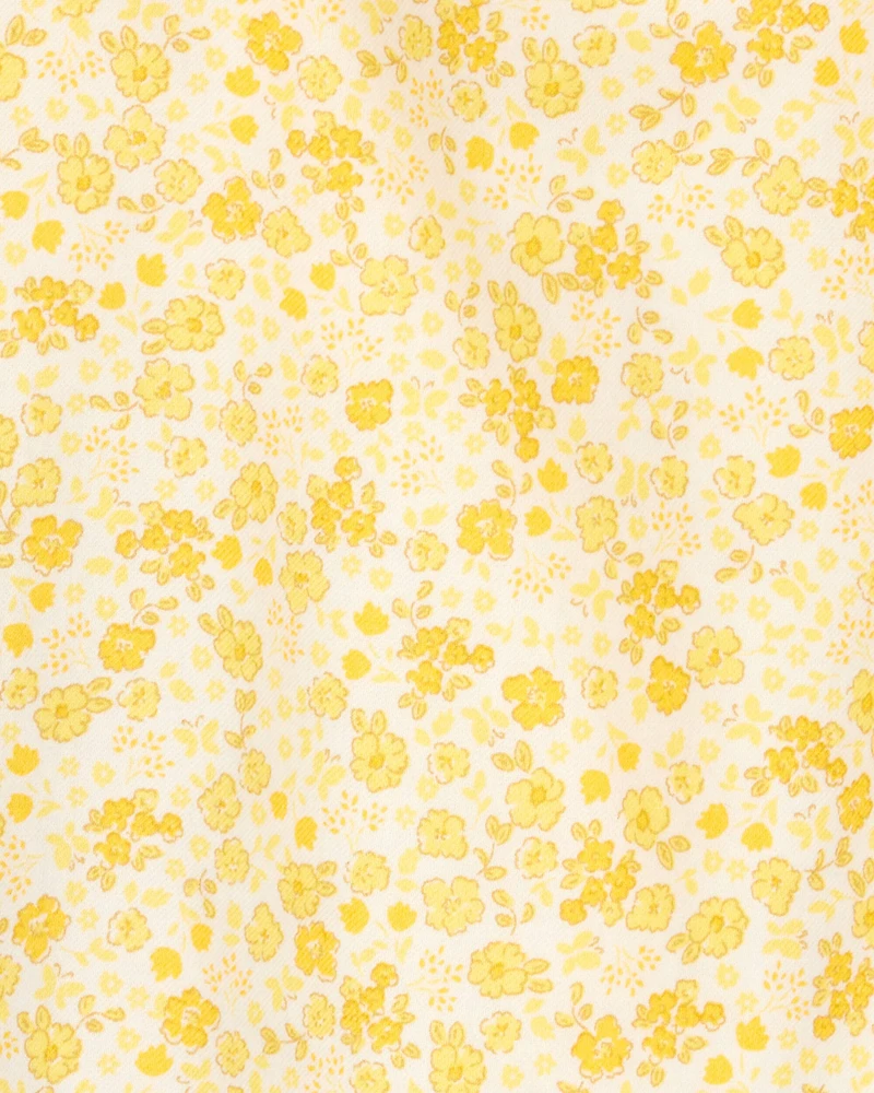 Baby Girl 2-Piece Floral Top & Short Set - Yellow/Blue