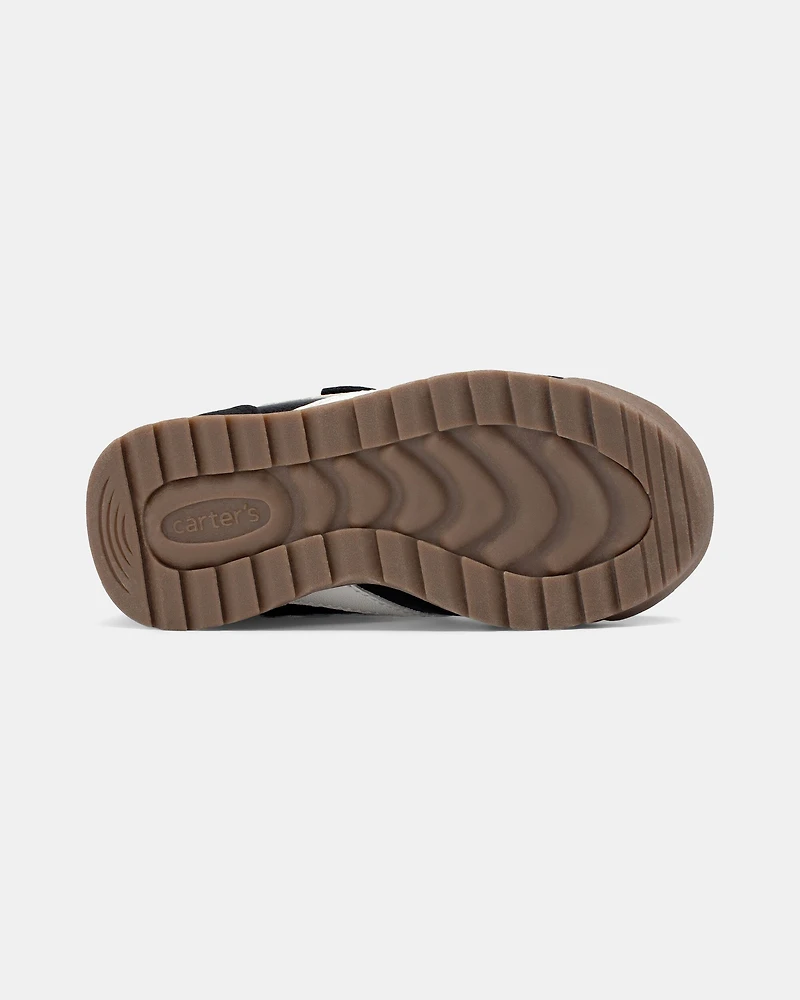 Toddler Boy Striped Sporty Sneakers - Black/White