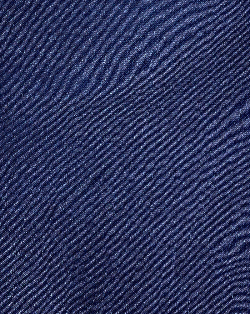 Girls Dark Wash Denim Barrel Jeans - Blue