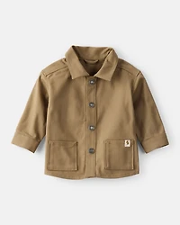 Baby Boy Canvas Long-Sleeve Fashion Jacket - Brown