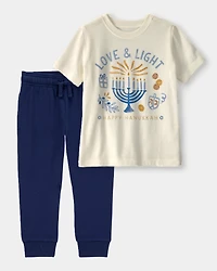 Baby Boy 2-Piece 'Happy Hanukkah Tee & Joggers Set