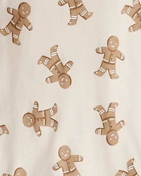 Toddler Organic Cotton Pajamas Set in Gingerbread Man Print