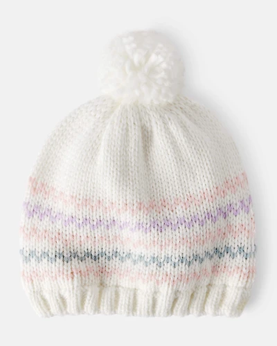 Toddler Girl Winter Hat - White