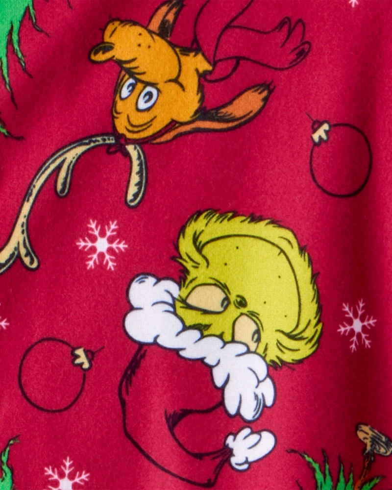 Toddler Dr. Seuss™ The Grinch Print Fleece Long-Sleeve Loose Fit 2-Piece Pajamas - Red