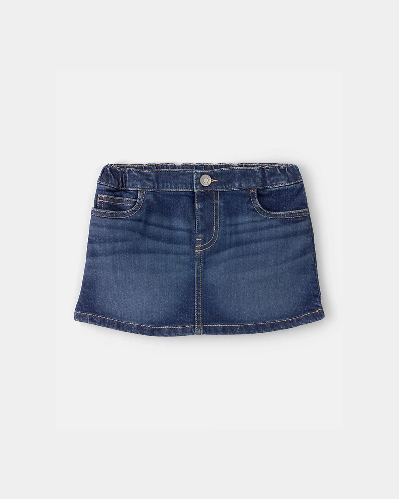 Toddler Girl Denim Skirt - Dark Wash