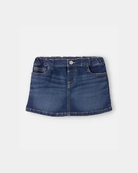 Toddler Girl Denim Skirt - Dark Wash