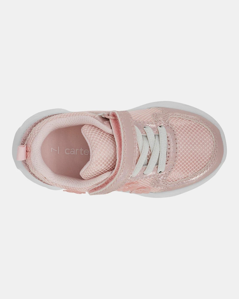 Toddler Glitter Light Up Sneakers - Pink