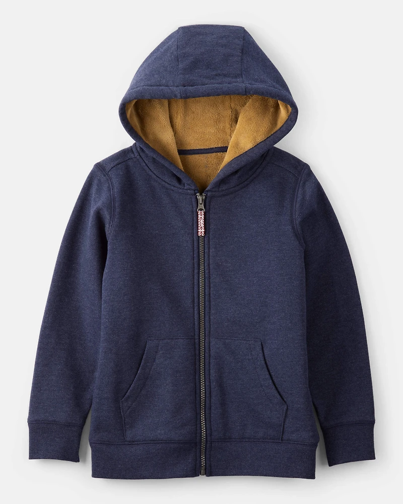 Boys Hooded Zip-Up Jacket - Navy