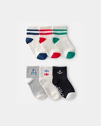 Toddler Boy 6-Pack Nautical Ankle Socks