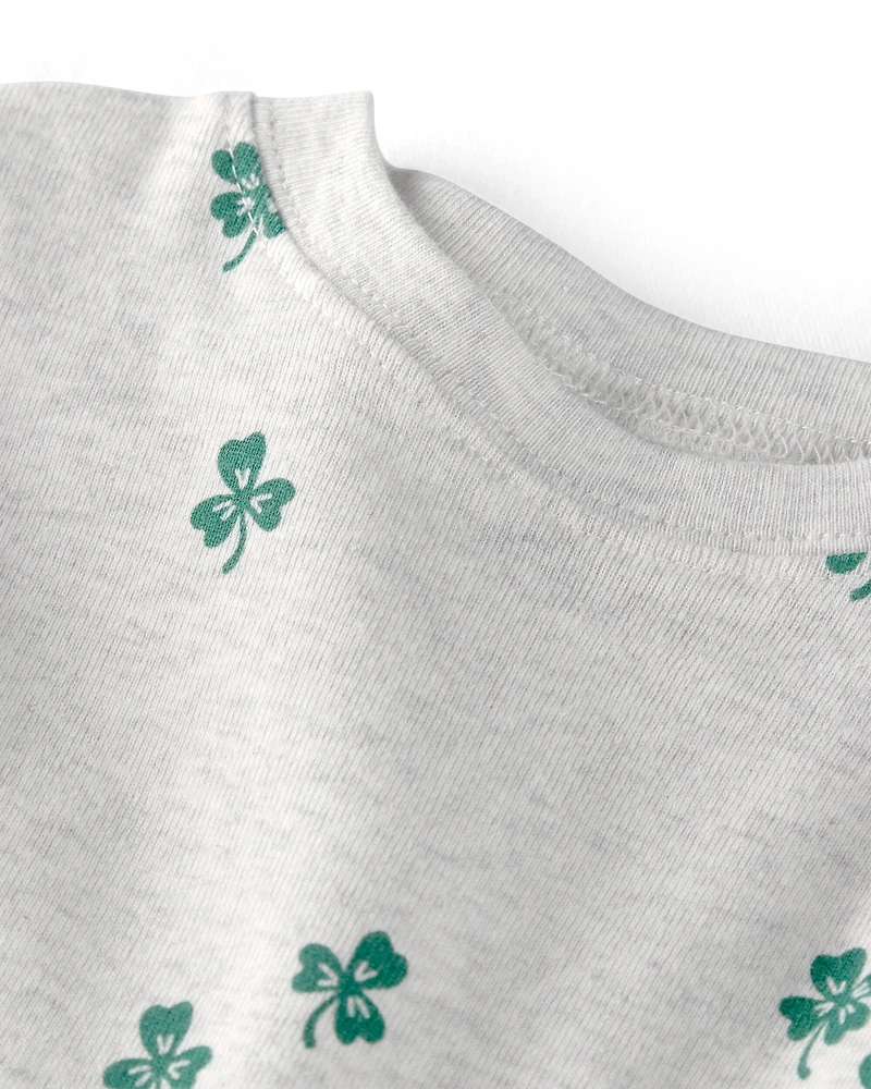 Baby Organic Cotton Pajamas in Lucky Clovers Print