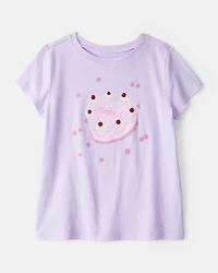 Girls Heart Cake Short-Sleeve Graphic Tee - Purple