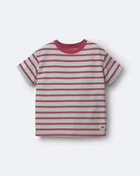 Toddler Boy Relaxed Tee in Stripes - Red/Blue