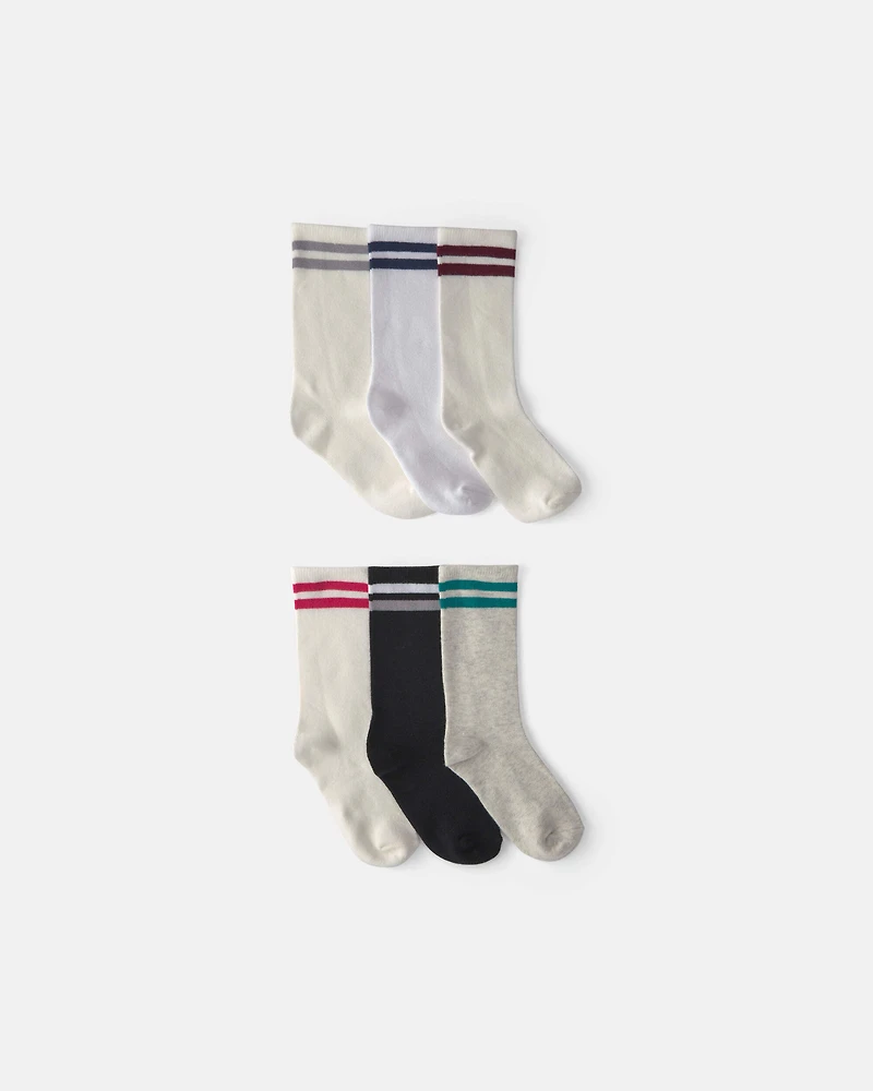 Boys 6-Pack Varsity Striped Crew Socks