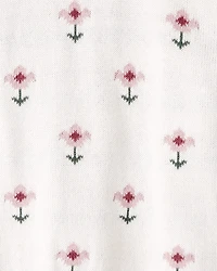 Toddler Girl Organic Cotton Sweater Knit in Wildflower Maze Print