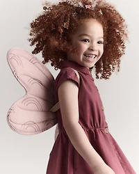 Toddler Girl Rainbow Dress Up Wings - Light Pink