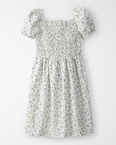 Girls Smocked Dress Made with Organic Cotton in Spring Bloom Print