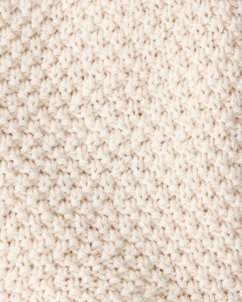 Baby Girl 2-Piece Button-Up Sleeveless Vest & Embroidered Denim Skort Set - Cream/Blue