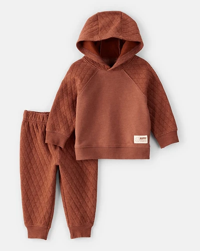 Baby Boy 2-Piece Hooded Tee & Pant Set - Rust