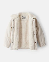 Toddler Girl Corduroy Long-Sleeve Fashion Jacket - White