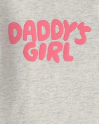 Baby Girl 'Daddys Girl' Long-Sleeve Graphic Bodysuit - Grey
