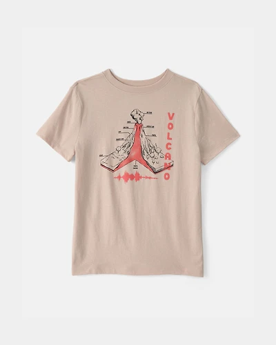 Kids Volcano Graphic Tee - Brown