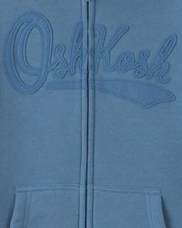 Boys OshKosh Logo Fleece Zip-Up Hoodie - Blue