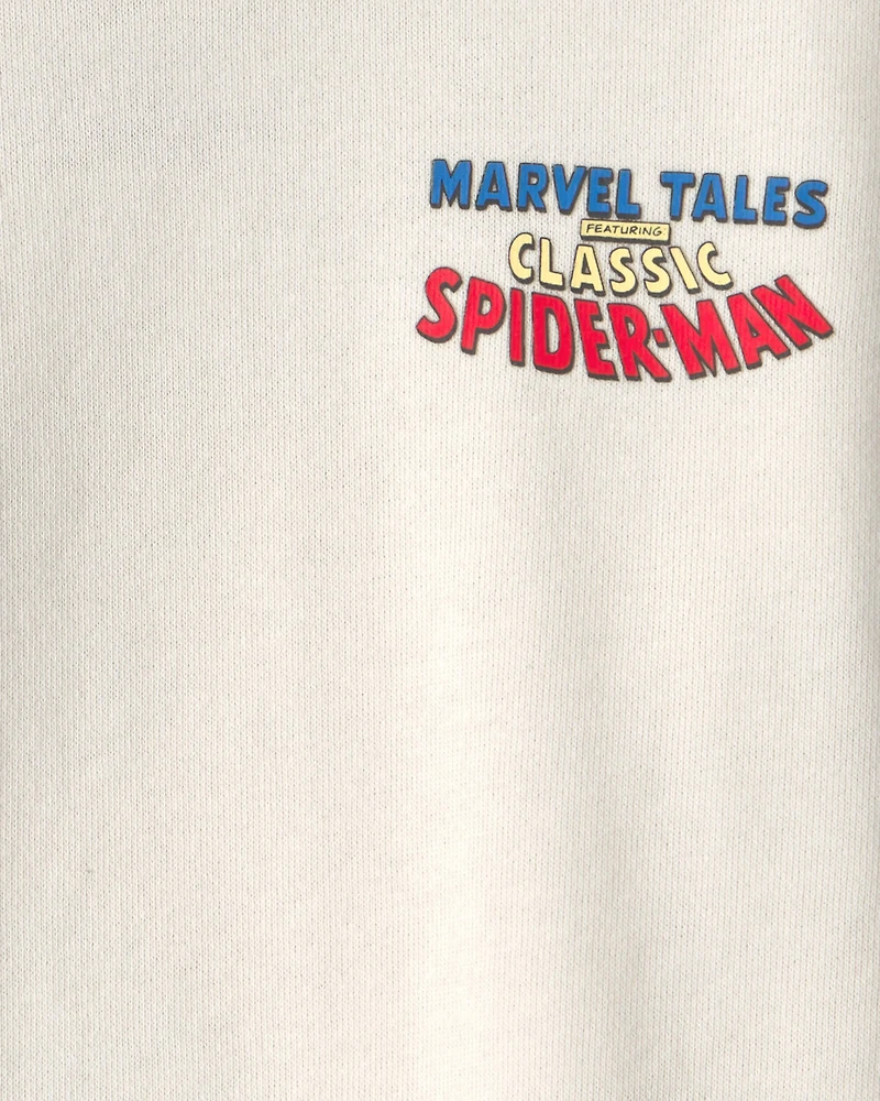 Toddler Boy ©Marvel Spider-Man French Terry Pullover Sweatshirt - Ivory