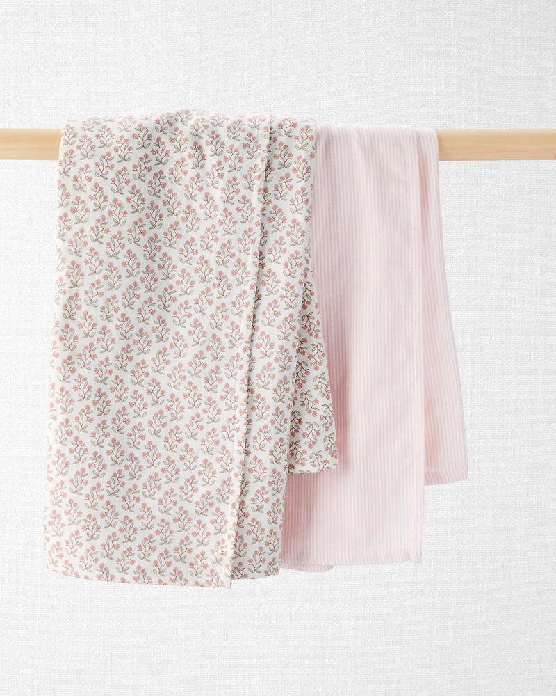 Baby 2-Pack Organic Cotton Muslin Swaddle Blankets
