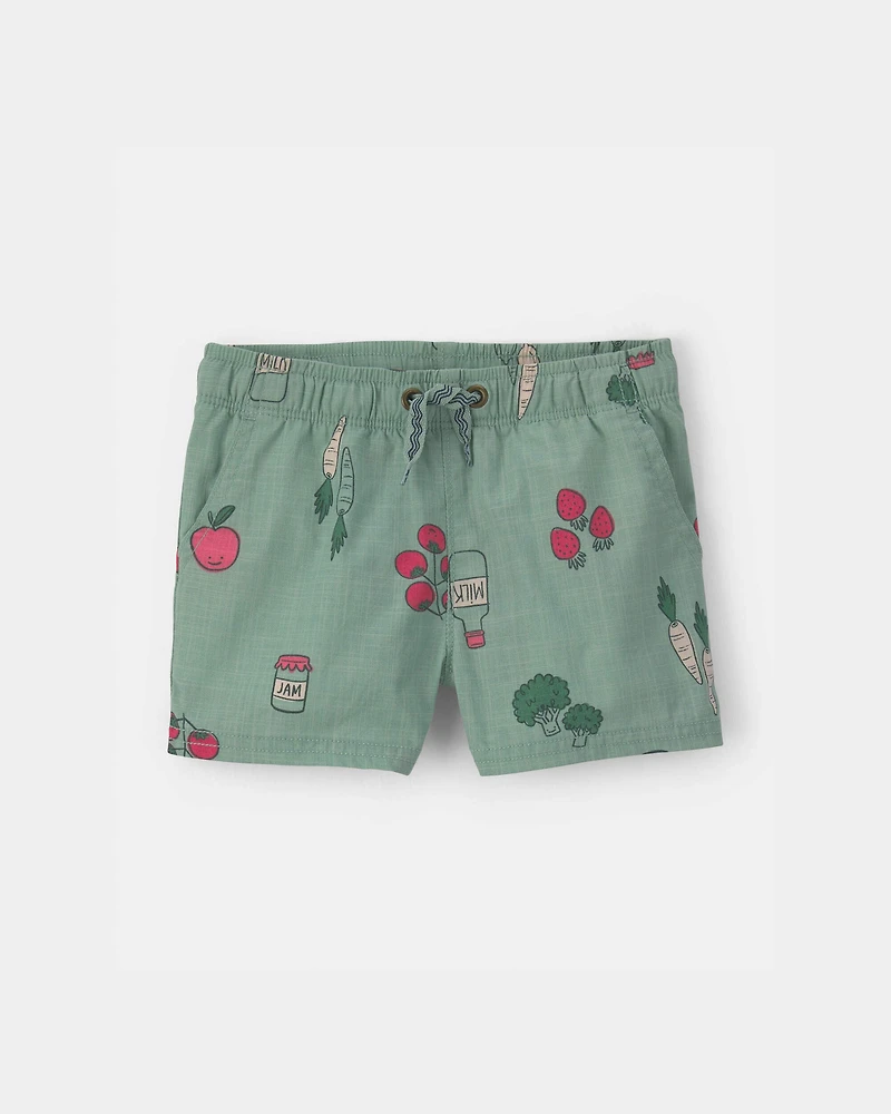 Baby Boy Veggie Fruit Shorts - Green