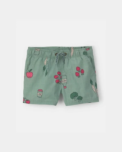 Baby Boy Veggie Fruit Shorts - Green