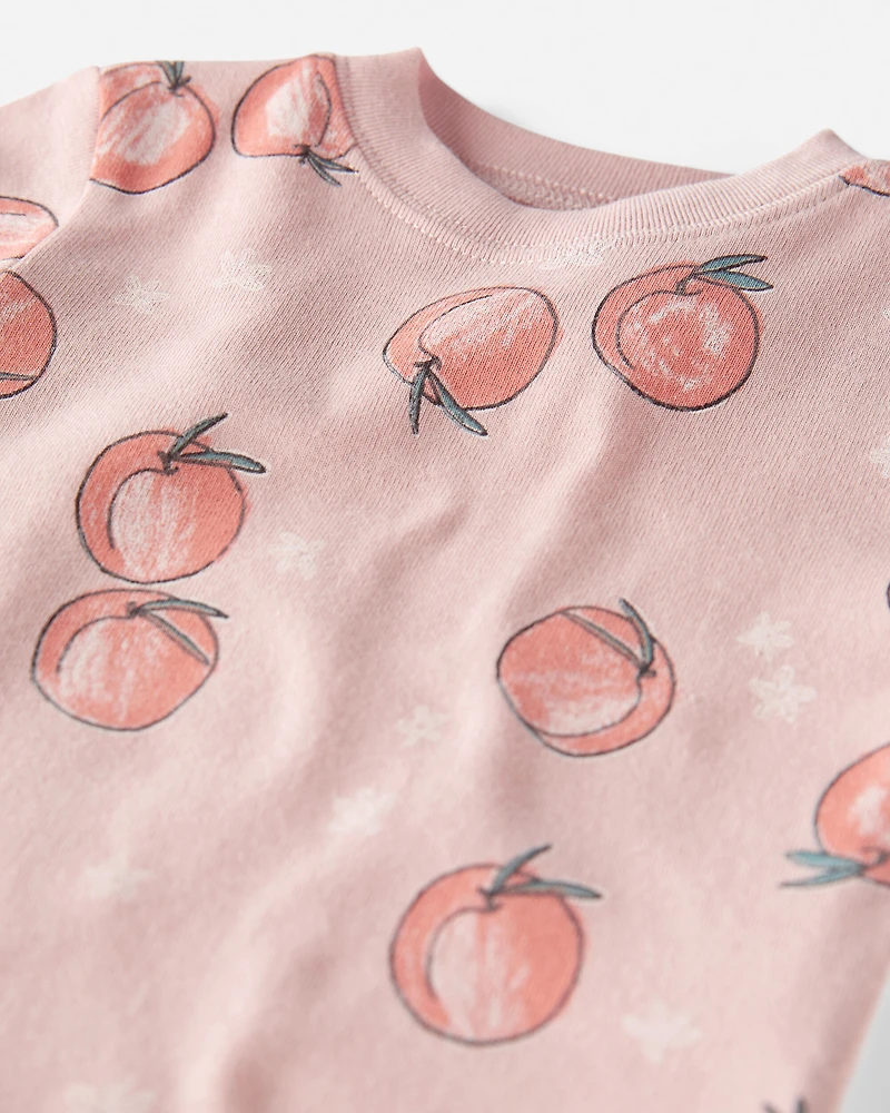 Baby Organic Cotton Pajamas in Peach Print