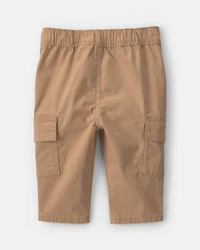Baby Boy Wide-Leg Cargo Pants - Khaki