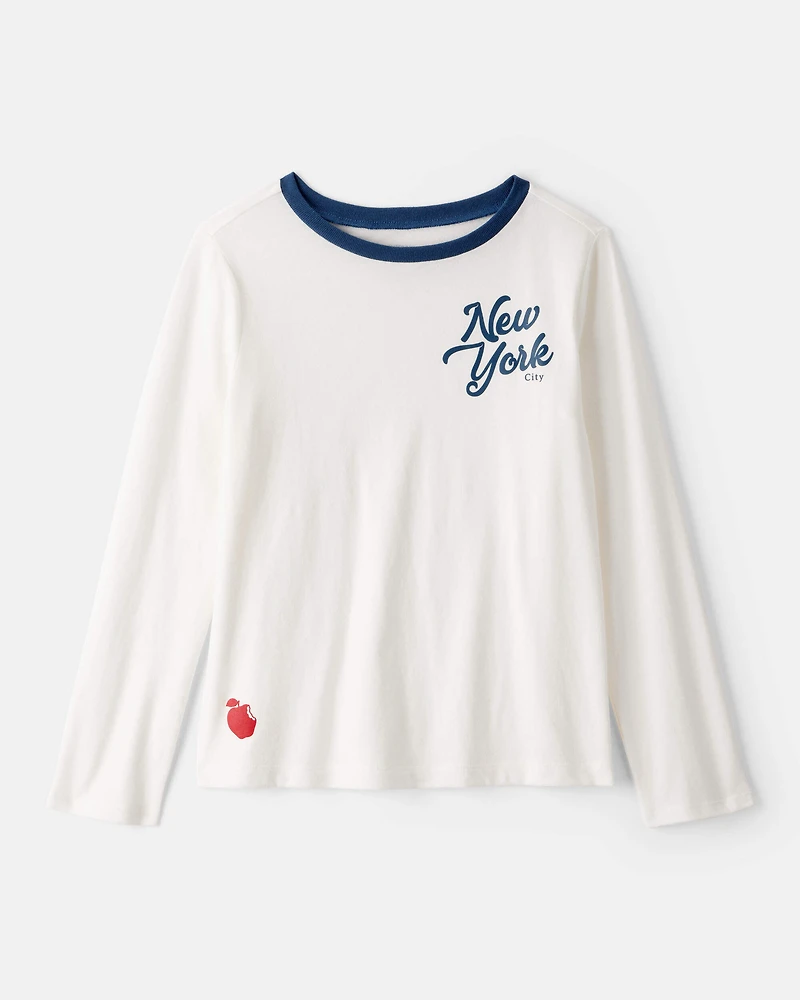 Girls New York Long-Sleeve Graphic Tee - White