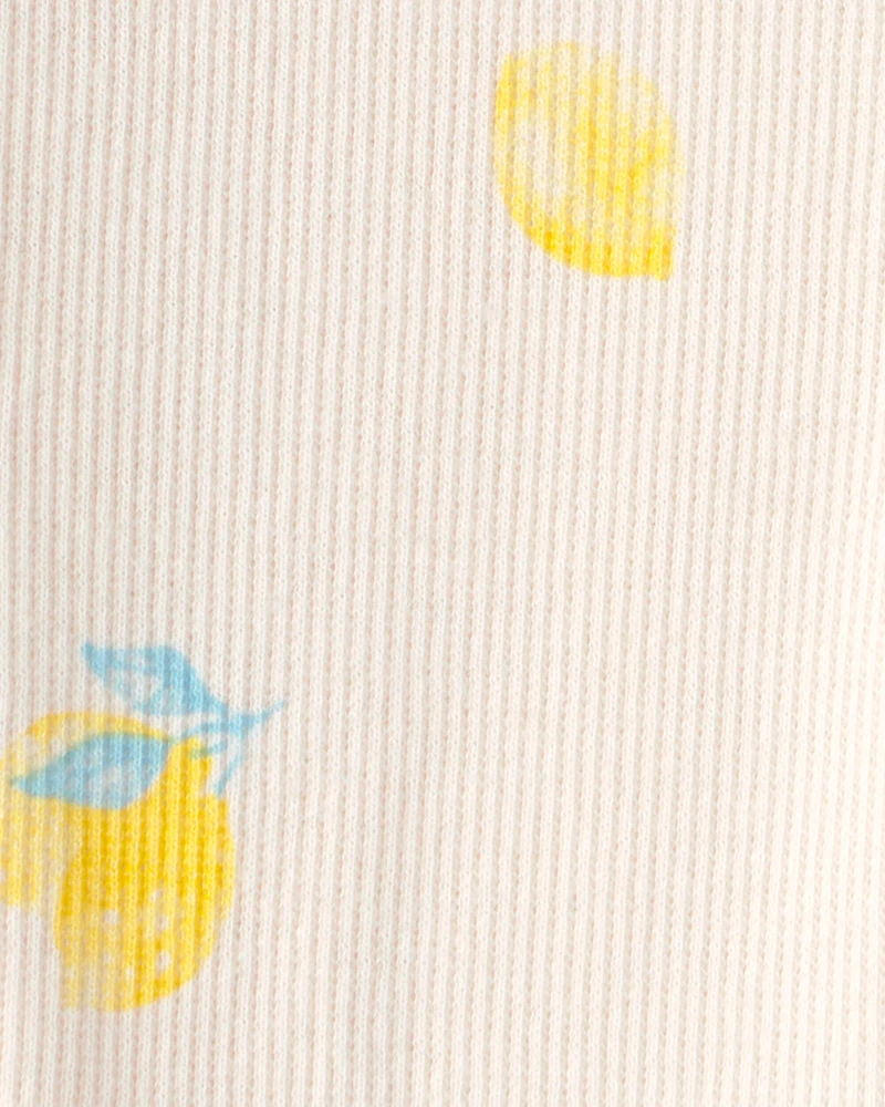 Baby Girl Lemon Rib Pants - Ivory