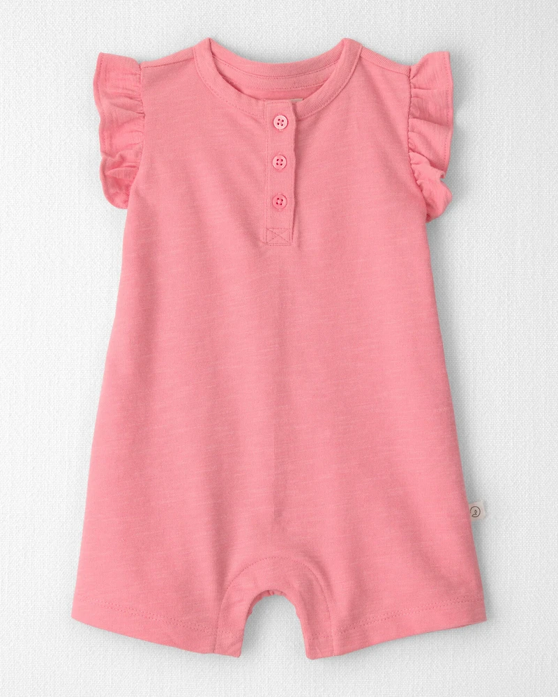 Baby Girl Flutter-Sleeve Romper Made with Organic Cotton