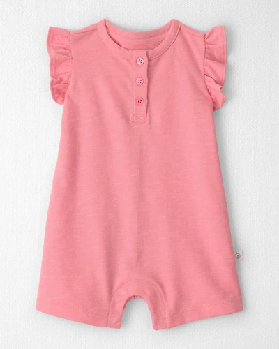 Baby Girl Flutter-Sleeve Romper Made with Organic Cotton
