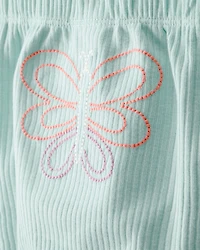 Baby Girl 3-Piece Butterfly Bodysuits & Pant Set - Blue/Ivory