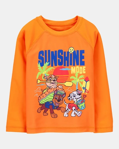 Toddler Boy PAW Patrol Long-Sleeve Rashguard Swim Top - Orange