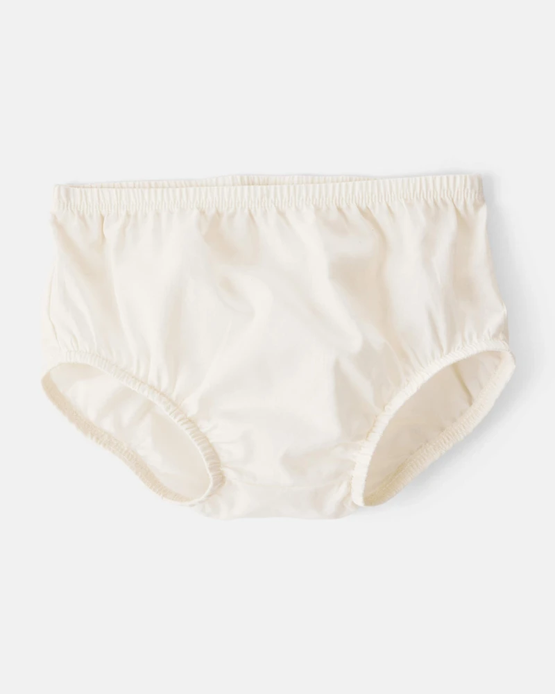 Baby Girl Floral Print Corduroy Long-Sleeve Dress - White