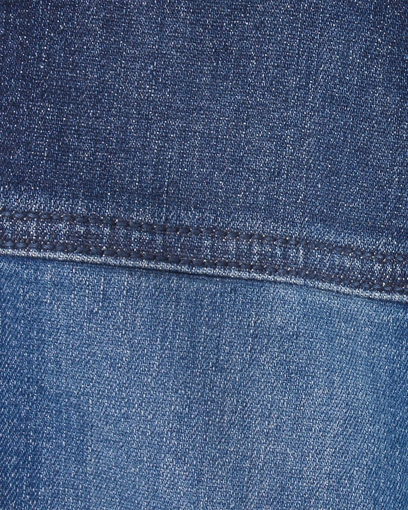 Baby Boy Dark Wash Patchwork Jeans - Blue